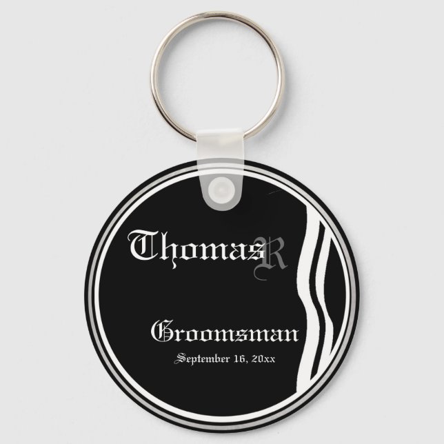 Customisable Groomsman Keepsake Keychain (Front)