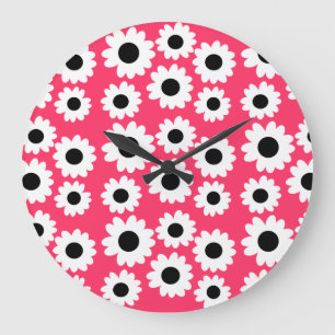 Customisable Groovy Daisies Large Clock