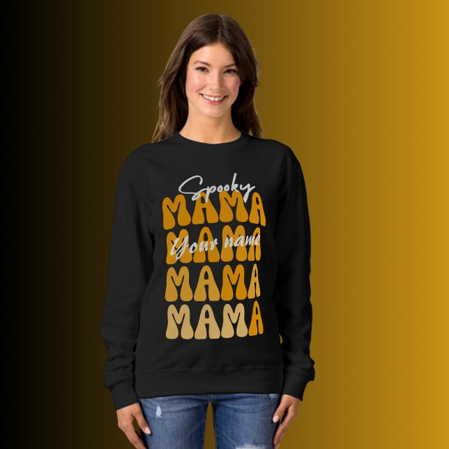 Customisable Groovy Halloween Mama funny halloween Sweatshirt (Creator Uploaded)