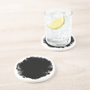 Customisable Grunge Ink Blot Sandstone Coaster