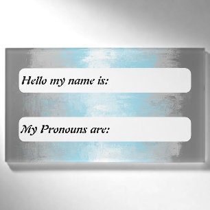 Customisable Grungy Glitchy Demiboy Pride Flag    Name Tag