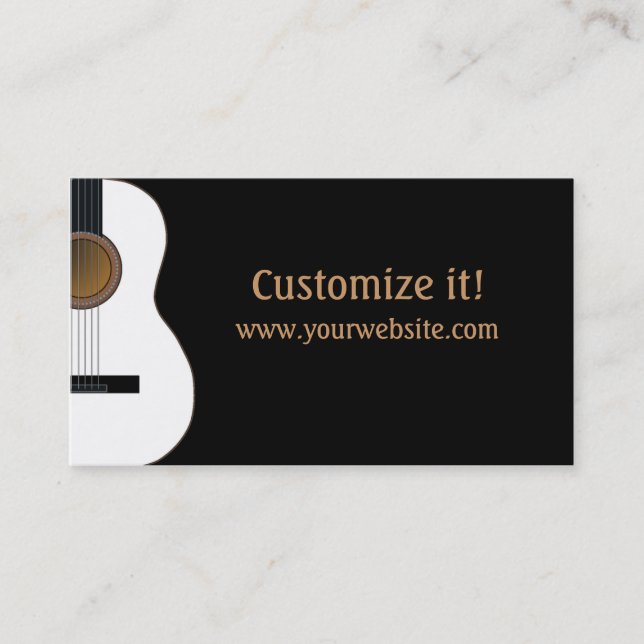 Customisable Guitar Music Business Card (Front)