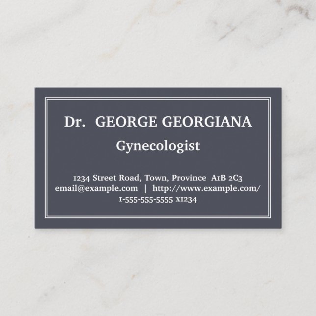 Customisable Gynaecologist Business Card (Front)