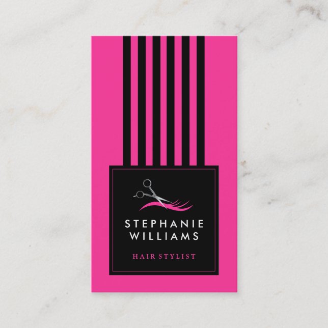 Customisable Hair Stylist Business Card Template (Front)