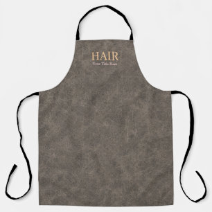 Customisable Hair Stylist Sophisticated Taupe Text Apron