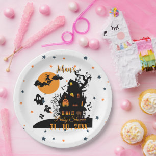 Customisable Halloween Baby Shower Plates