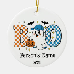 Customisable Halloween BOO Ceramic Ornament