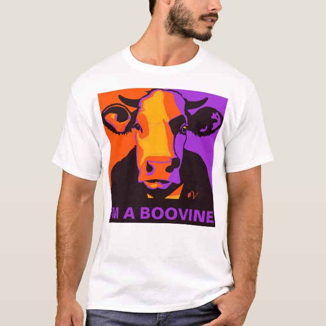 Customisable! Halloween Boovine Pop Art Cow Tshirt (Front)