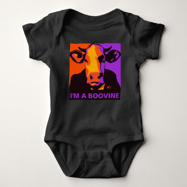 Customisable! Halloween Boovine Pop Art Cow Tshirt (Front)