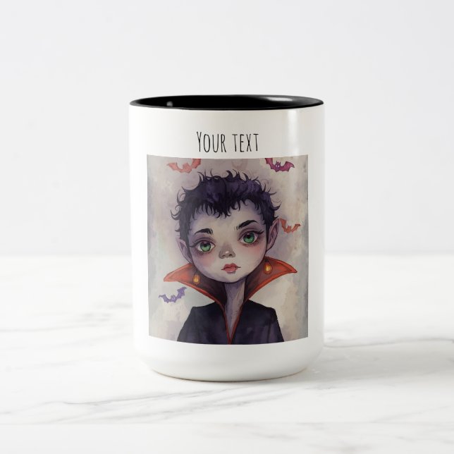 Customisable Halloween Coffee Cup. Two-Tone Coffee Mug (Center)