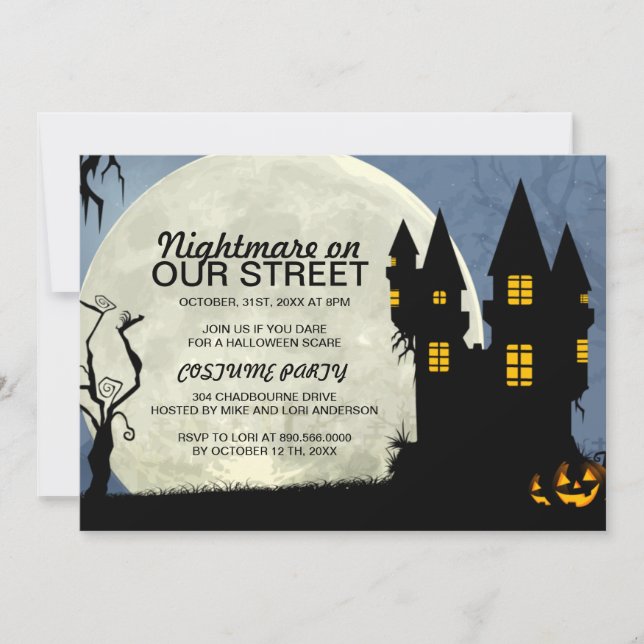 Customisable Halloween Costume Party Invitation (Front)