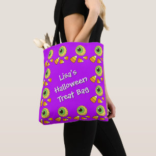 Customisable Halloween Eyeball and Candy Corn Tote Bag