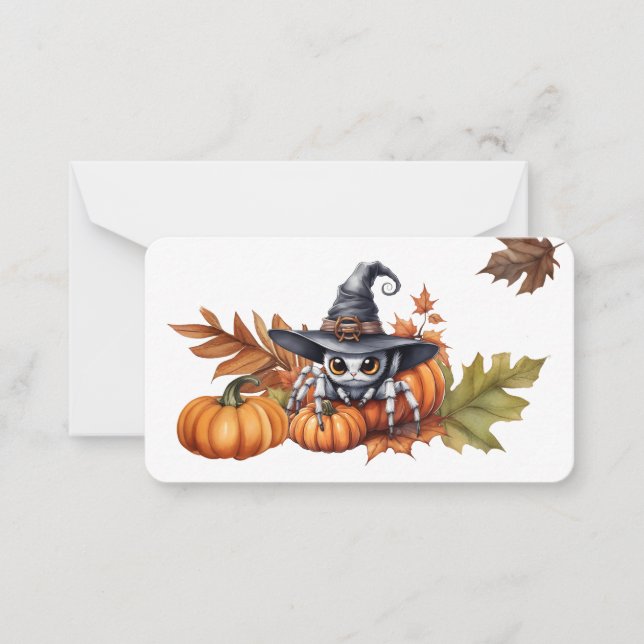 Customisable Halloween Flat Note Card (Front)