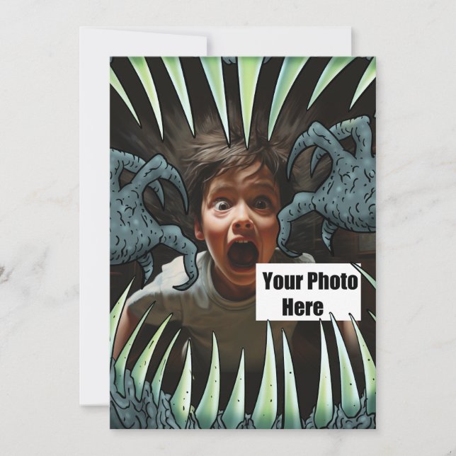 Customisable Halloween Monster Mouth Invitation (Front)