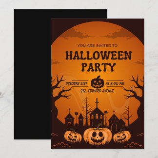 Customisable Halloween party Invitation Card