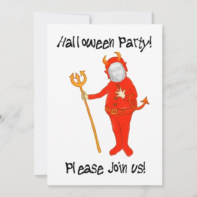 Customisable Halloween Party Photo Card Invitation (Front)