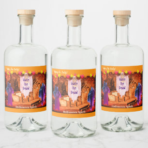 Customisable Halloween Party 'Wake the Dead'  Liquor Bottle Label