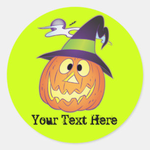 Customisable Halloween Pumpkin Classic Round Sticker