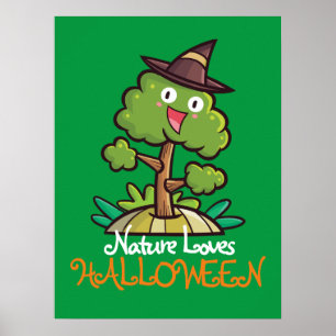 Customisable Halloween Witch Tree Poster