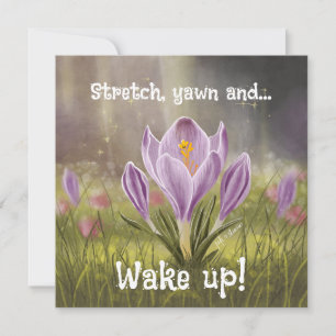 Customisable Hand Drawn Crocus Flowers Card
