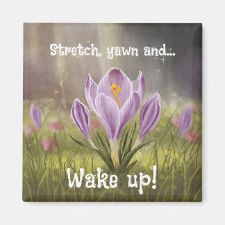 Customisable Hand Drawn Crocus Flowers Magnet