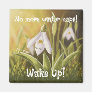 Customisable Hand Drawn Snowdrop Floral Magnet