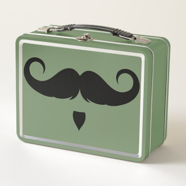 Customisable Handlebar Moustache Metal Lunch Box (Front)