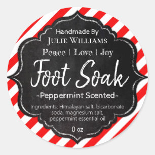 Customisable Handmade Christmas Foot Soak Label