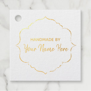 Customisable Handmade Gold Foil Favour Tags