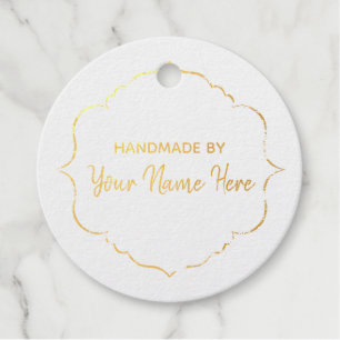 Customisable Handmade Gold Foil Favour Tags