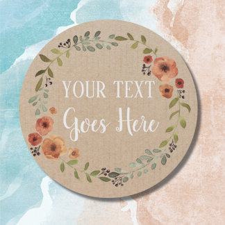 Customisable Handmade Product floral wreath Craft Classic Round Sticker