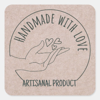 Customisable Handmade With Love Product Square Sticker