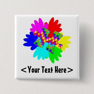 Customisable Hands And Puzzling Puzzle Piece 15 Cm Square Badge