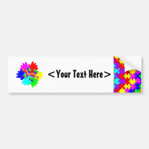 Customisable Hands And Puzzling Puzzle Piece Bumper Sticker