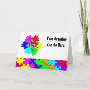 Customisable Hands And Puzzling Puzzle Piece Card