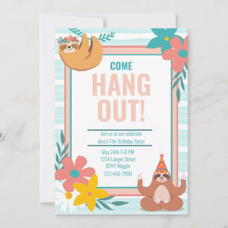 Customisable Hang Out Jungle Rainforest Birthday Invitation