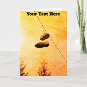 Customisable hanging shoes card