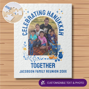 Customisable HANUKKAH FAMILY REUNION Souvenir Jigsaw Puzzle