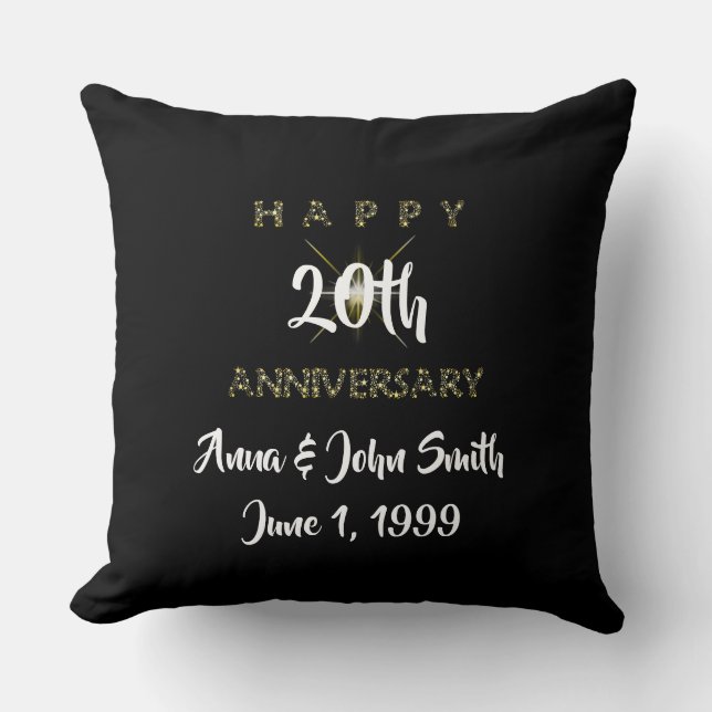 Customisable Happy Anniversary Starry Cushion (Front)