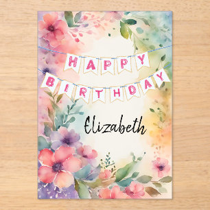 Customisable Happy Birthday Acrylic Invitations