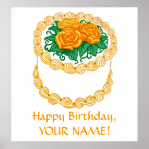 Customisable Happy Birthday Cake Print