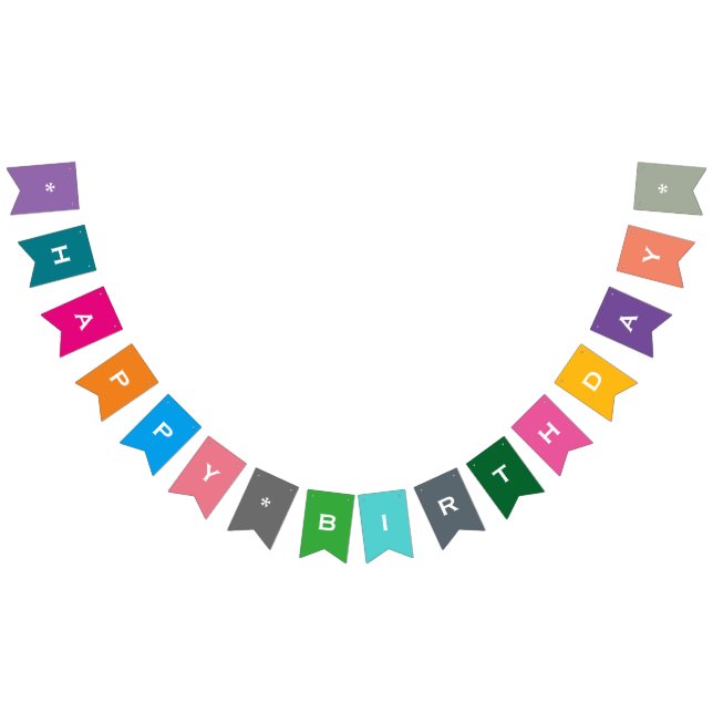 Customisable Happy Birthday Colourful Party Banner (All)