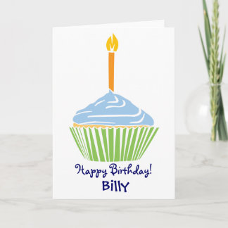 Customisable Happy Birthday Cupcake Card