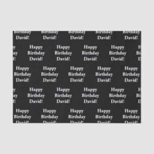 Customisable Happy Birthday Text   Black & White Tissue Paper