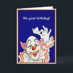 Customisable Happy Clown Greeting Card<br><div class="desc">Customisable creepy clown greeting card.  Custom restored,  high quality vintage clown image.</div>