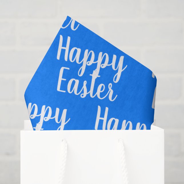 Customisable Happy Easter Blue Tissue Paper (Gift Bag)