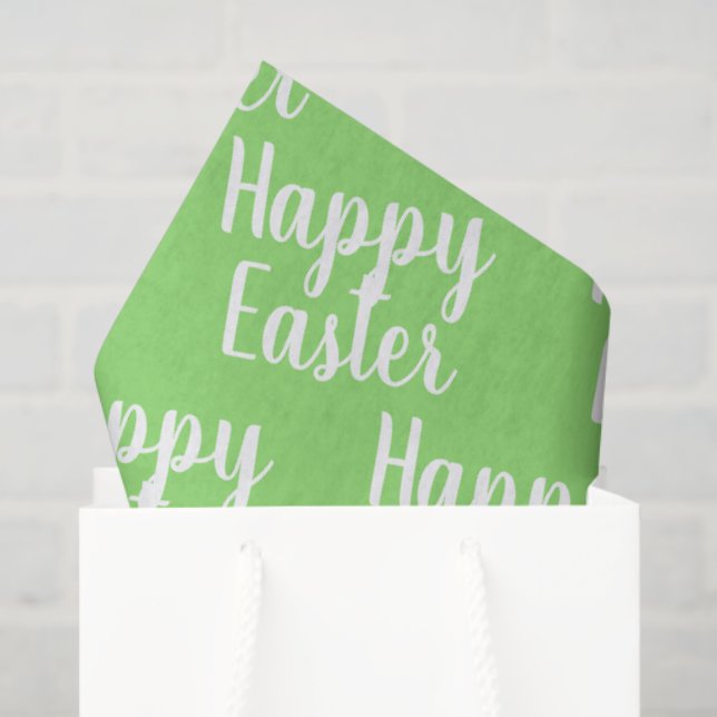 Customisable Happy Easter Green Tissue Paper (Gift Bag)
