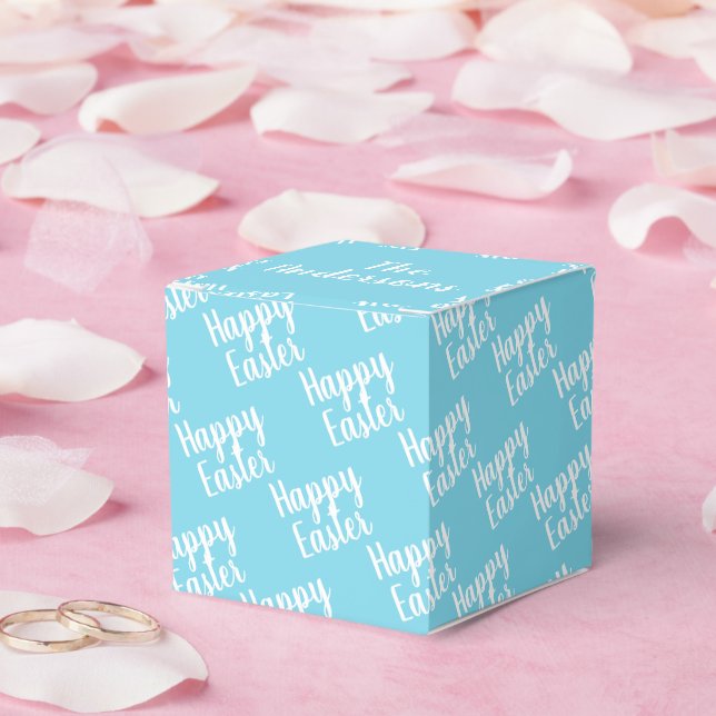 Customisable Happy Easter Light Blue Favour Box (Wedding)