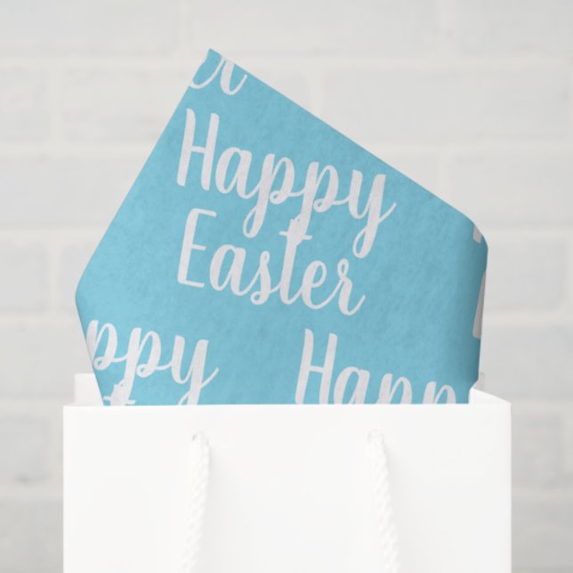 Customisable Happy Easter Light Blue Tissue Paper (Gift Bag)
