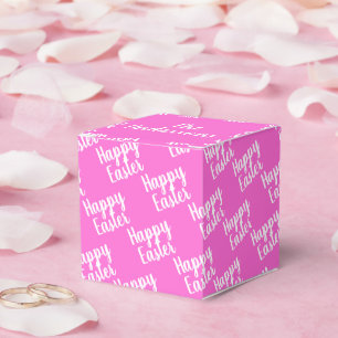 Customisable Happy Easter Pink Favour Box